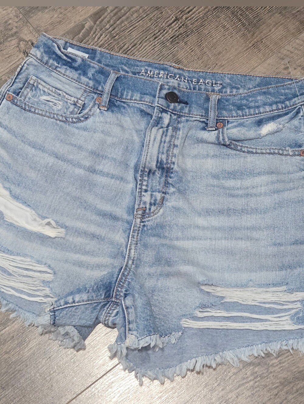 American Eagle Outfitters Light Wash Distressed Denim Cutoff Shorts